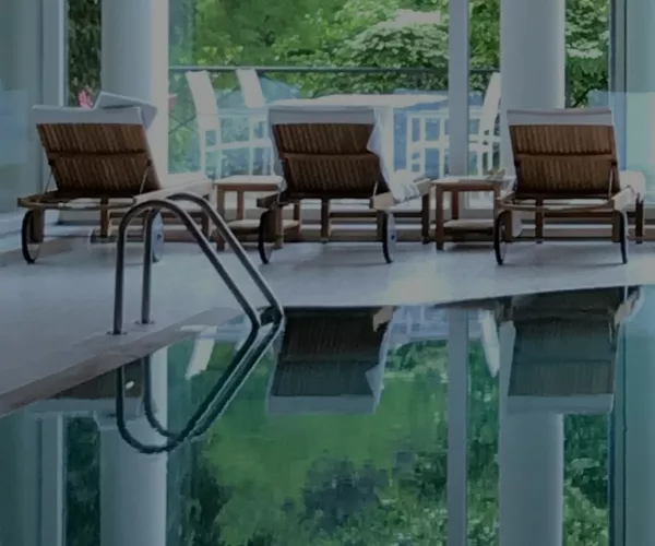 health spa pool with loungers